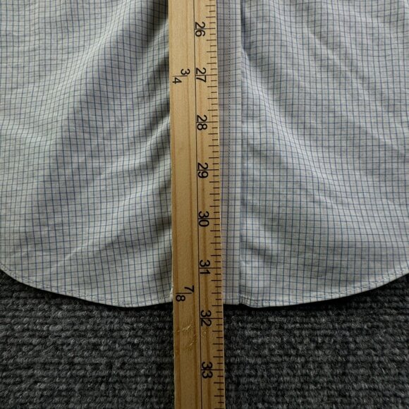 Brooks Brothers STRETCH Blue Check Long Sleeve Cotton Button Up 16.5 34/35 Slim - Picture 4 of 15